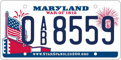 MD license plate 0AB8559