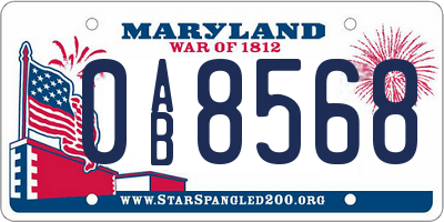MD license plate 0AB8568