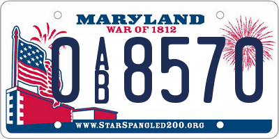 MD license plate 0AB8570