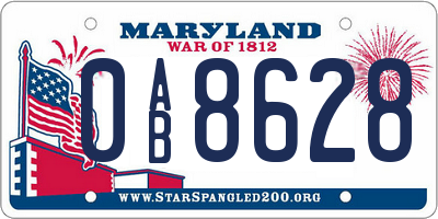 MD license plate 0AB8628