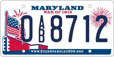 MD license plate 0AB8712