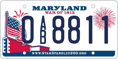MD license plate 0AB8811