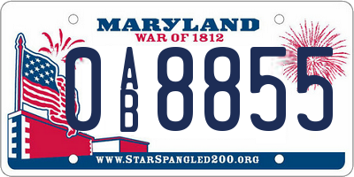 MD license plate 0AB8855