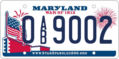 MD license plate 0AB9002