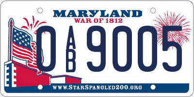 MD license plate 0AB9005