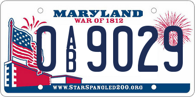 MD license plate 0AB9029
