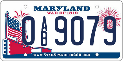 MD license plate 0AB9079