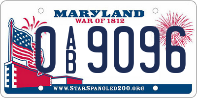 MD license plate 0AB9096