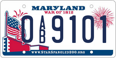 MD license plate 0AB9101