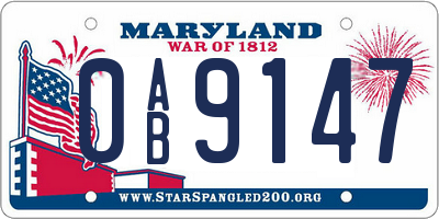 MD license plate 0AB9147