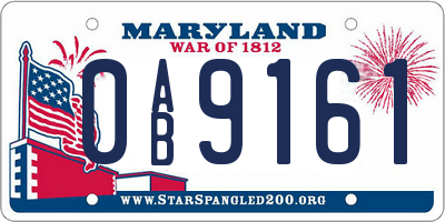 MD license plate 0AB9161