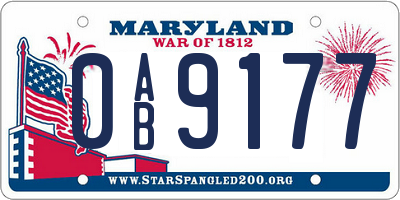 MD license plate 0AB9177