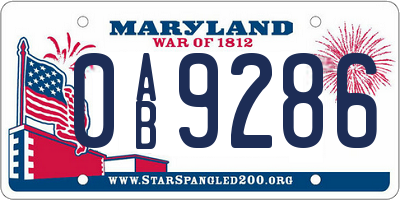 MD license plate 0AB9286