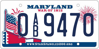 MD license plate 0AB9470