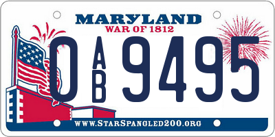 MD license plate 0AB9495