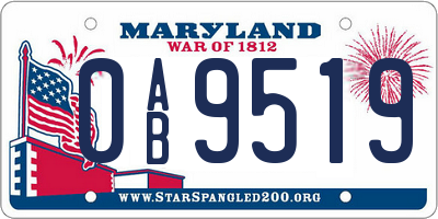 MD license plate 0AB9519