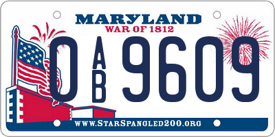 MD license plate 0AB9609