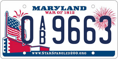 MD license plate 0AB9663