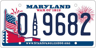 MD license plate 0AB9682