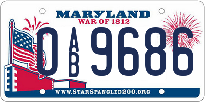MD license plate 0AB9686