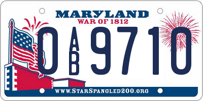 MD license plate 0AB9710