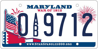 MD license plate 0AB9712