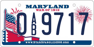 MD license plate 0AB9717