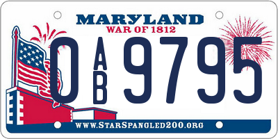 MD license plate 0AB9795
