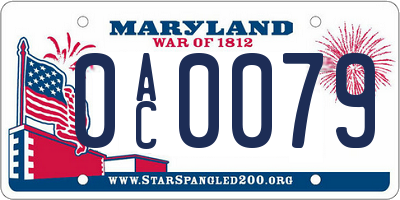 MD license plate 0AC0079