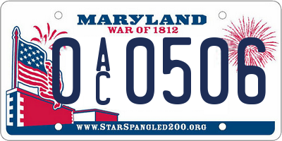 MD license plate 0AC0506