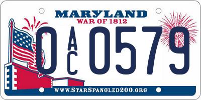 MD license plate 0AC0579