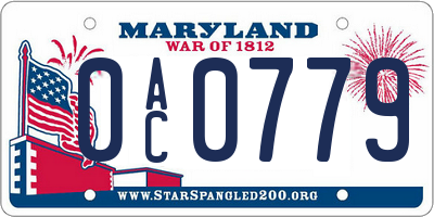 MD license plate 0AC0779