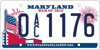 MD license plate 0AC1176
