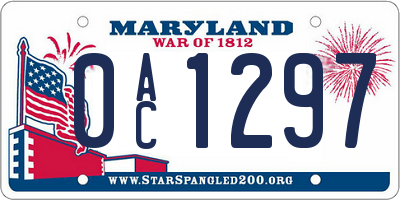 MD license plate 0AC1297