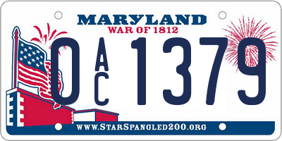 MD license plate 0AC1379