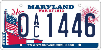 MD license plate 0AC1446