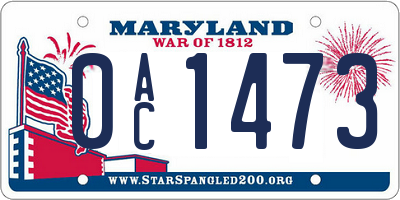MD license plate 0AC1473