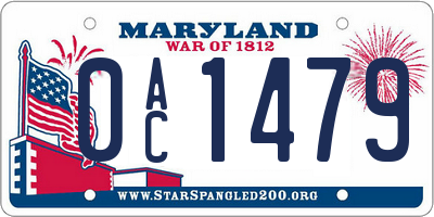 MD license plate 0AC1479