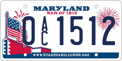 MD license plate 0AC1512