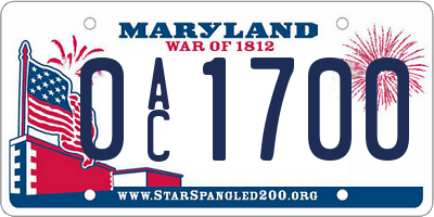 MD license plate 0AC1700