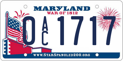 MD license plate 0AC1717