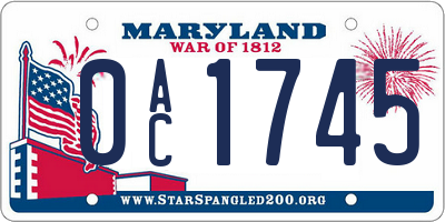 MD license plate 0AC1745