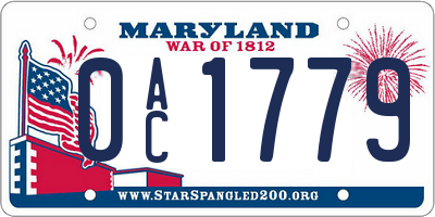MD license plate 0AC1779