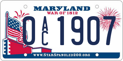MD license plate 0AC1907