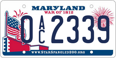MD license plate 0AC2339