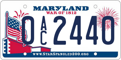 MD license plate 0AC2440