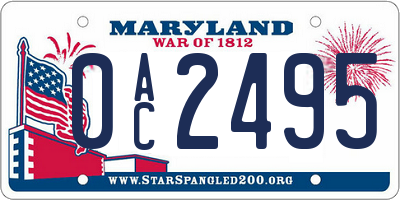 MD license plate 0AC2495