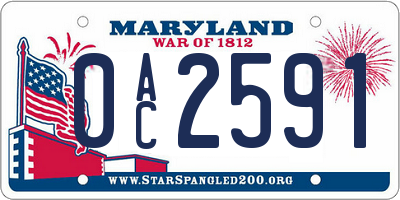 MD license plate 0AC2591