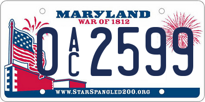 MD license plate 0AC2599