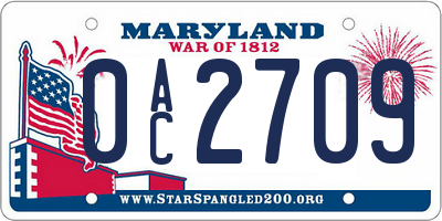 MD license plate 0AC2709